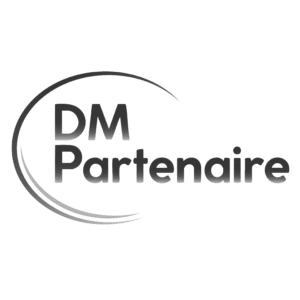 Logo DM Partenaire sans baseline carré N&B